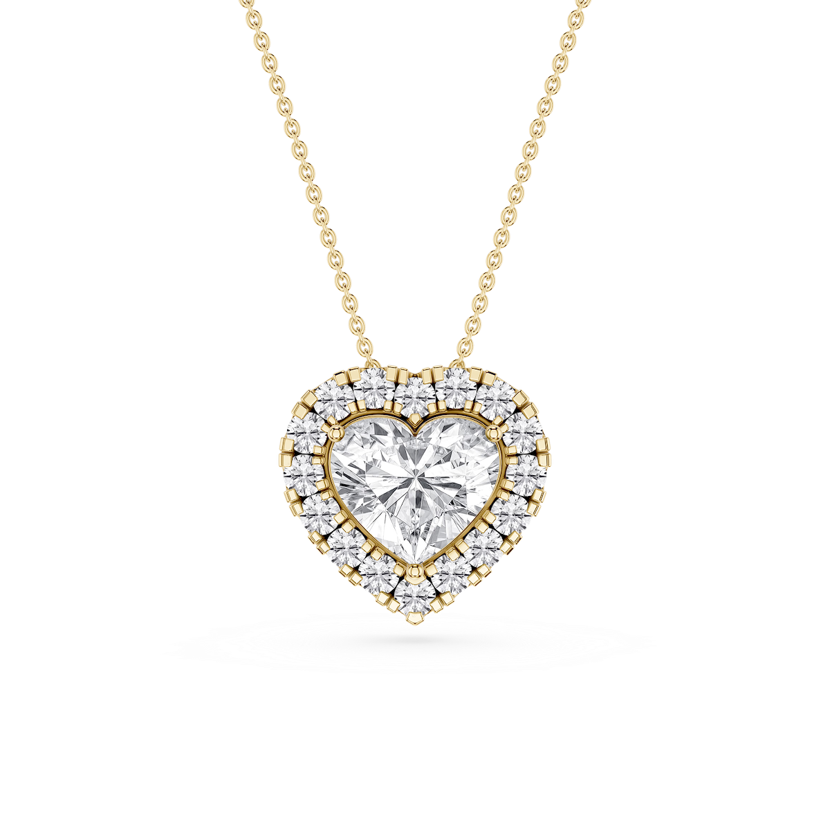 Heart Lab Grown Diamond Halo Slide Pendant - 16 to 18 Inches