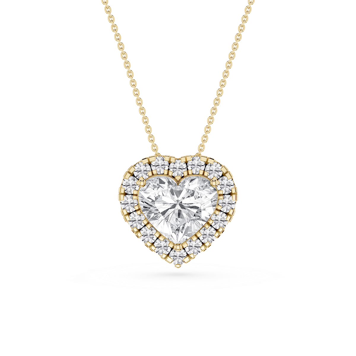 Heart Lab Grown Diamond Halo Slide Pendant - 16 to 18 Inches