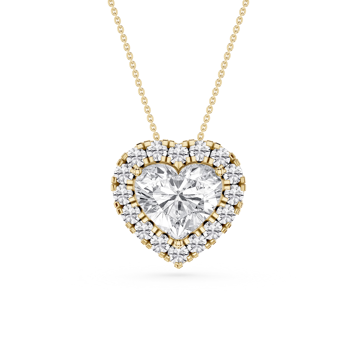 Heart Lab Grown Diamond Halo Slide Pendant - 16 to 18 Inches