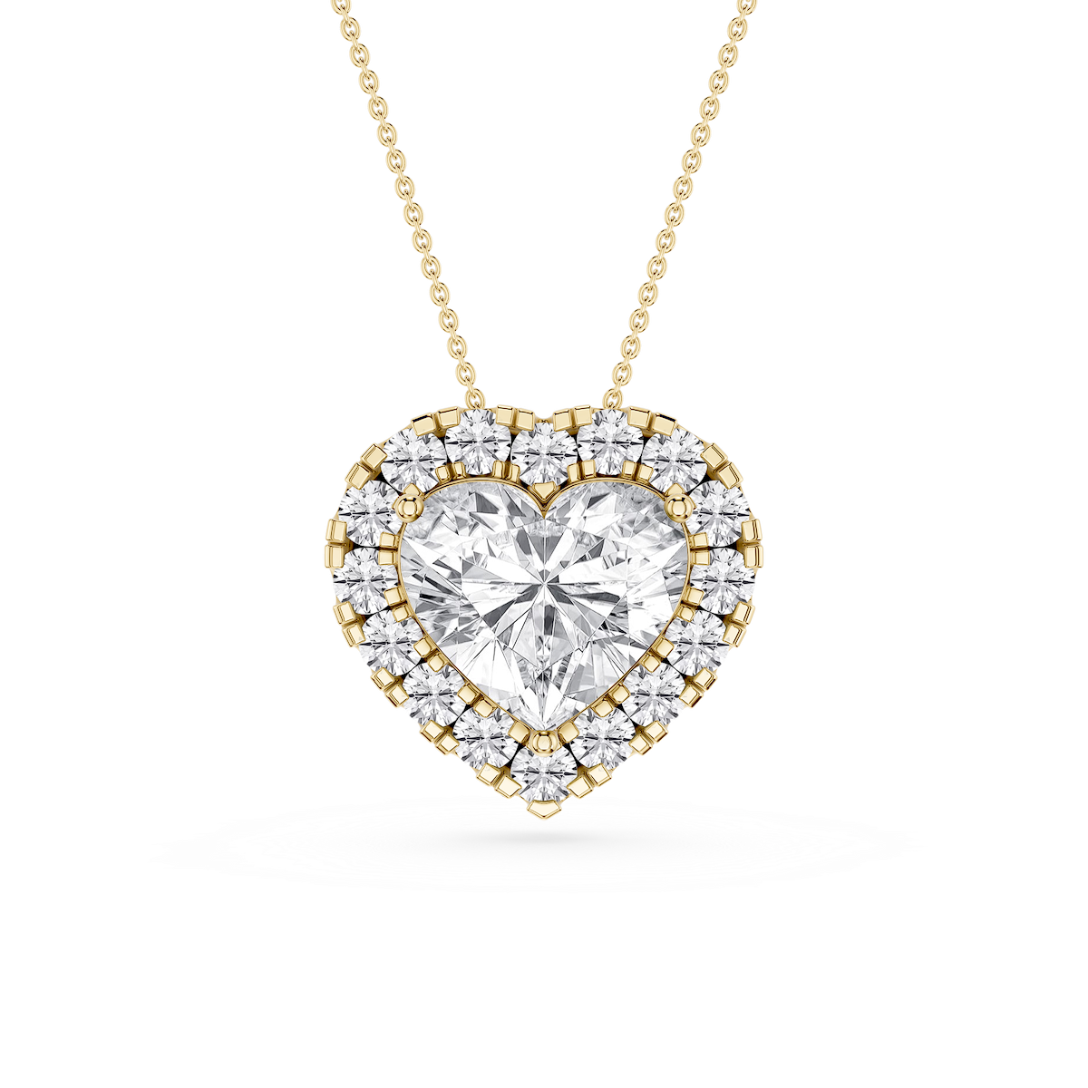 Heart Lab Grown Diamond Halo Slide Pendant - 16 to 18 Inches
