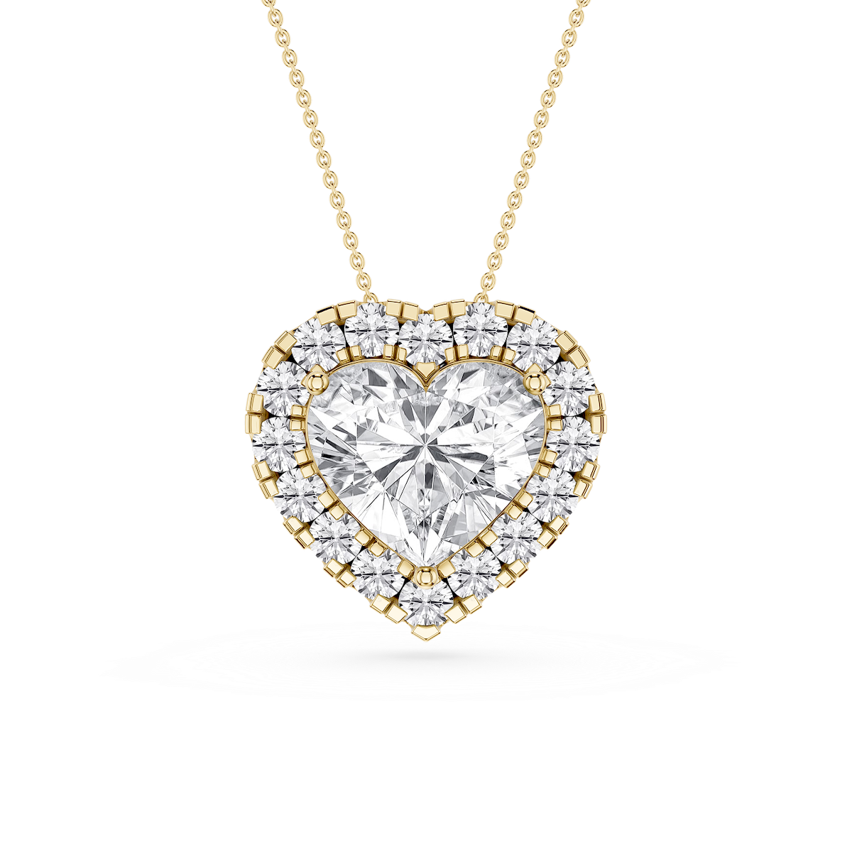 Heart Lab Grown Diamond Halo Slide Pendant - 16 to 18 Inches