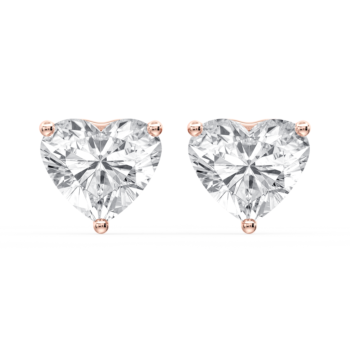 Heart Certified Lab Grown Diamond Three Prong Guardian Back Stud Earrings