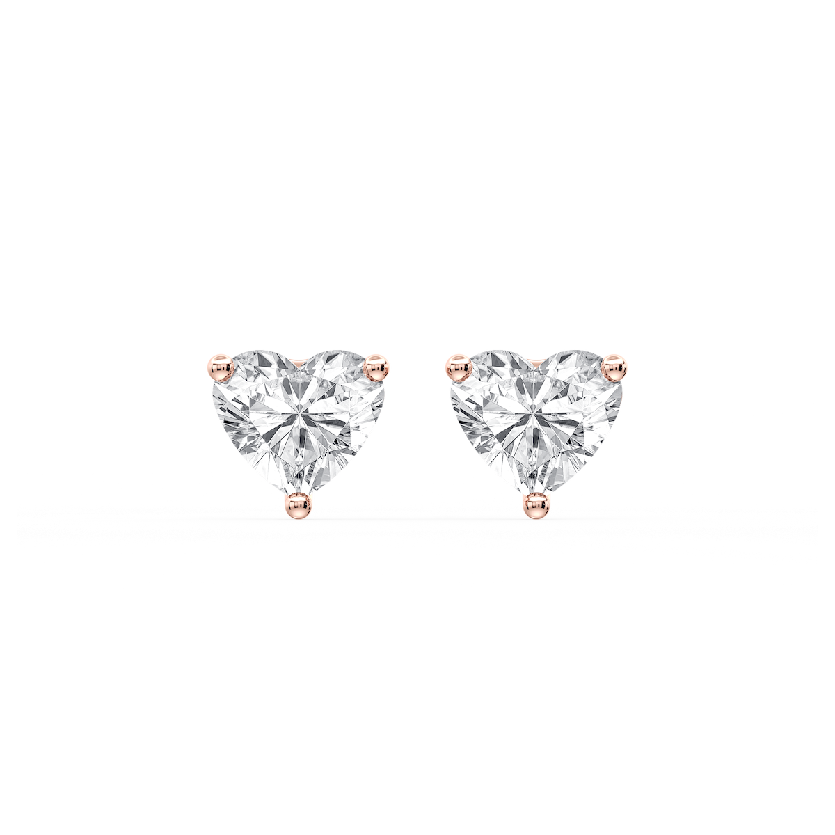 Heart Certified Lab Grown Diamond Three Prong Guardian Back Stud Earrings