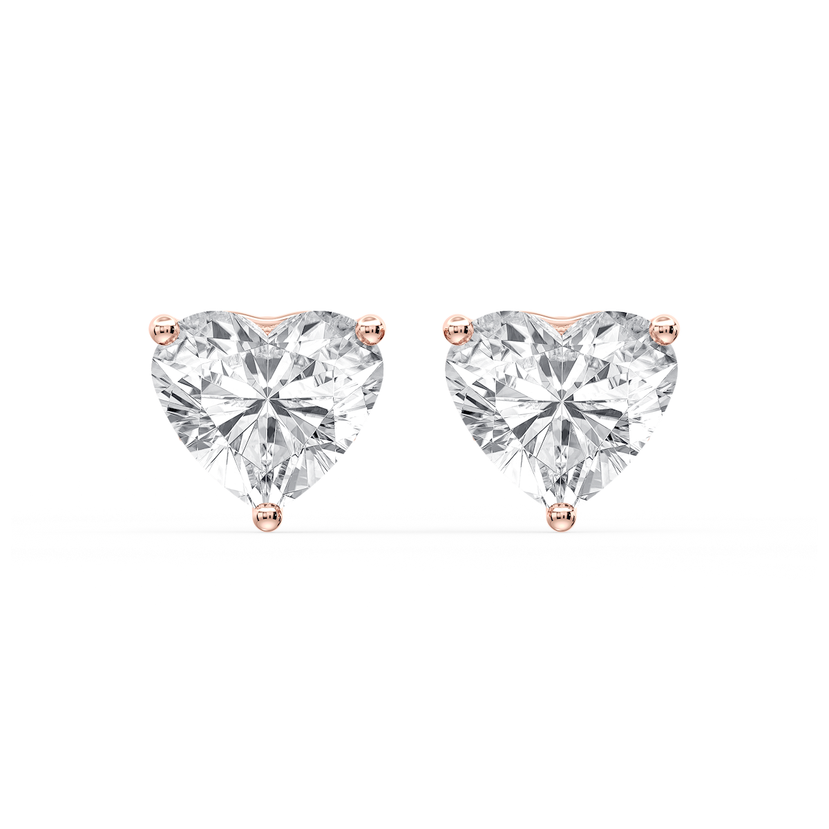 Heart Certified Lab Grown Diamond Three Prong Guardian Back Stud Earrings