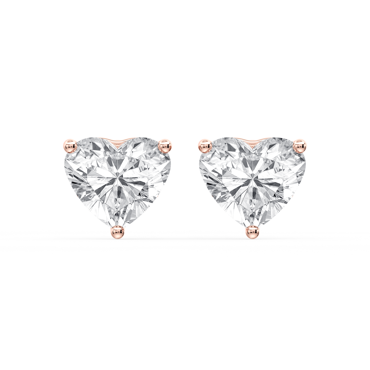 Heart Certified Lab Grown Diamond Three Prong Guardian Back Stud Earrings