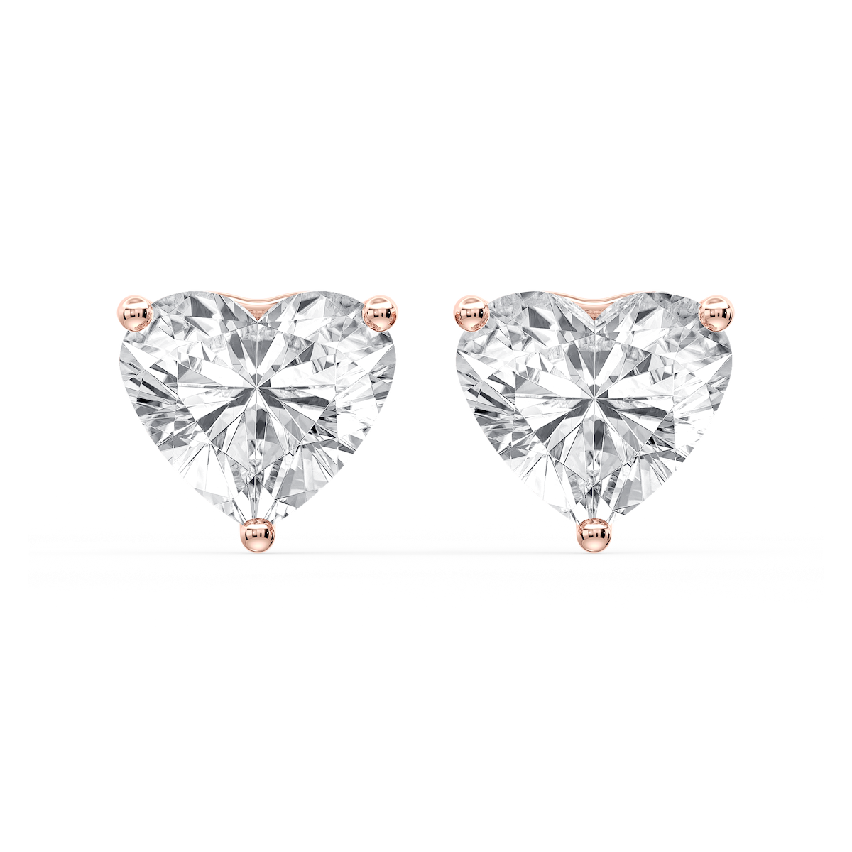 Heart Certified Lab Grown Diamond Three Prong Guardian Back Stud Earrings
