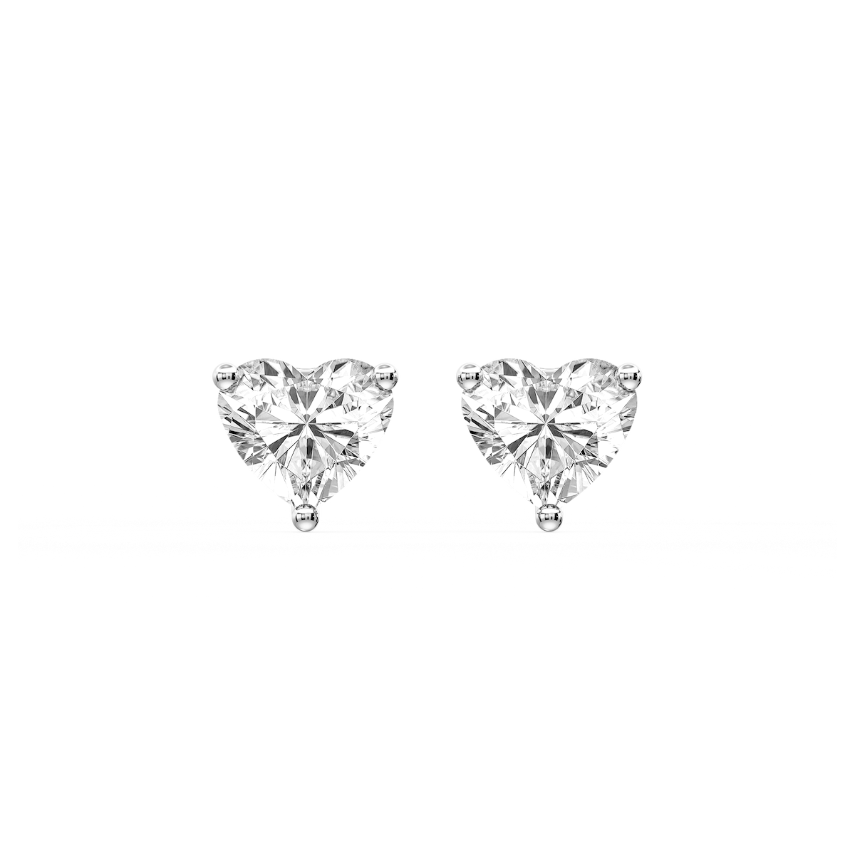 Heart Certified Lab Grown Diamond Three Prong Guardian Back Stud Earrings