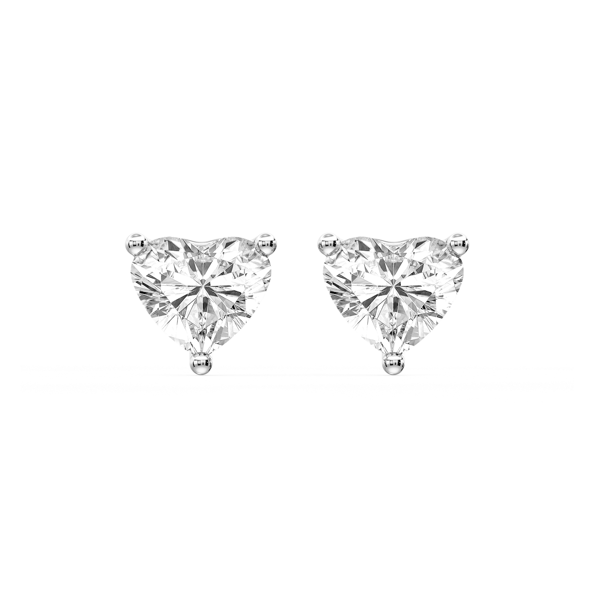 Heart Certified Lab Grown Diamond Three Prong Guardian Back Stud Earrings