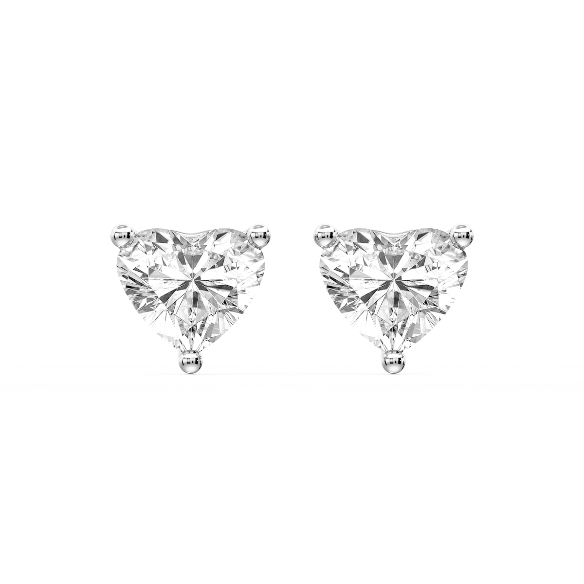 Heart Certified Lab Grown Diamond Three Prong Guardian Back Stud Earrings
