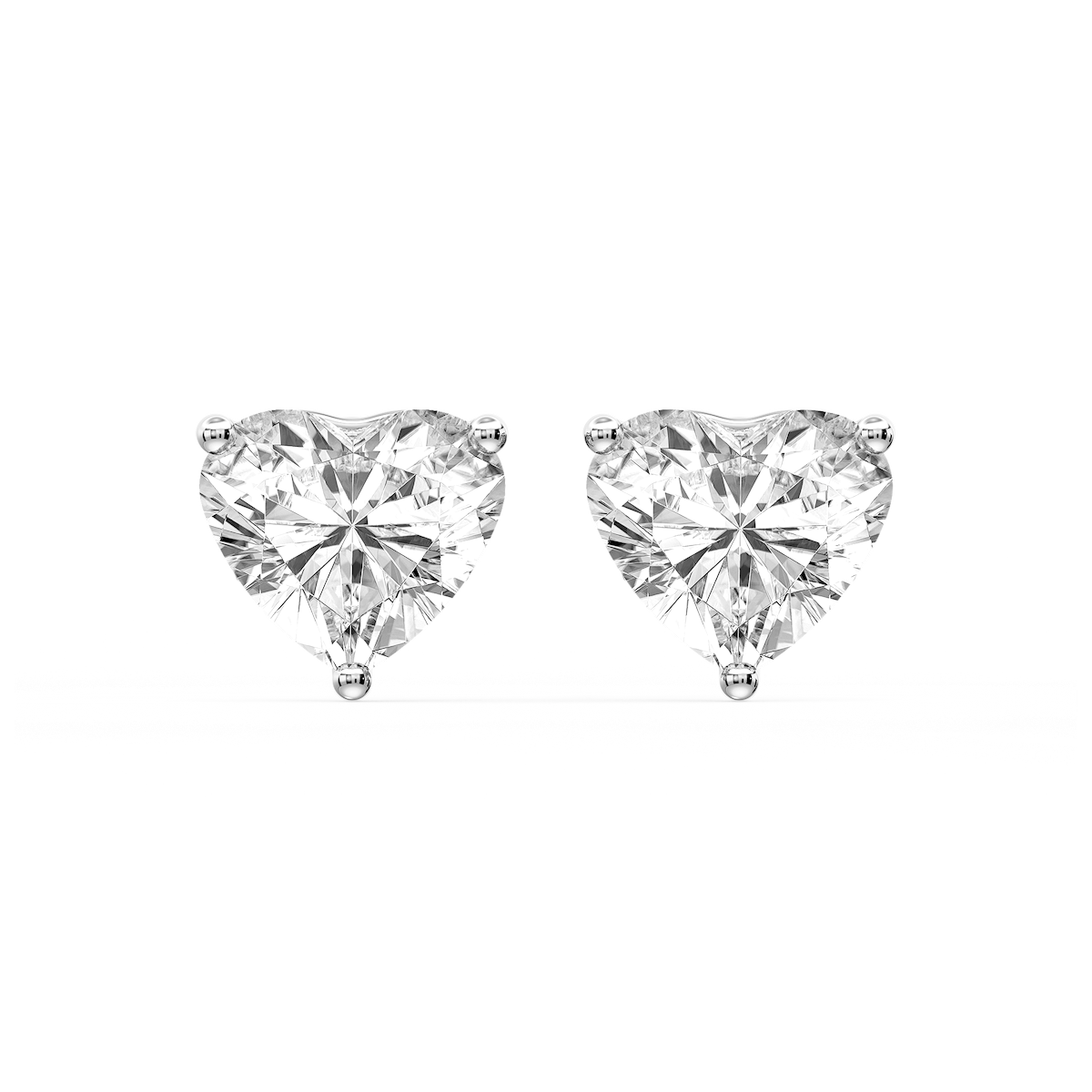Heart Certified Lab Grown Diamond Three Prong Guardian Back Stud Earrings