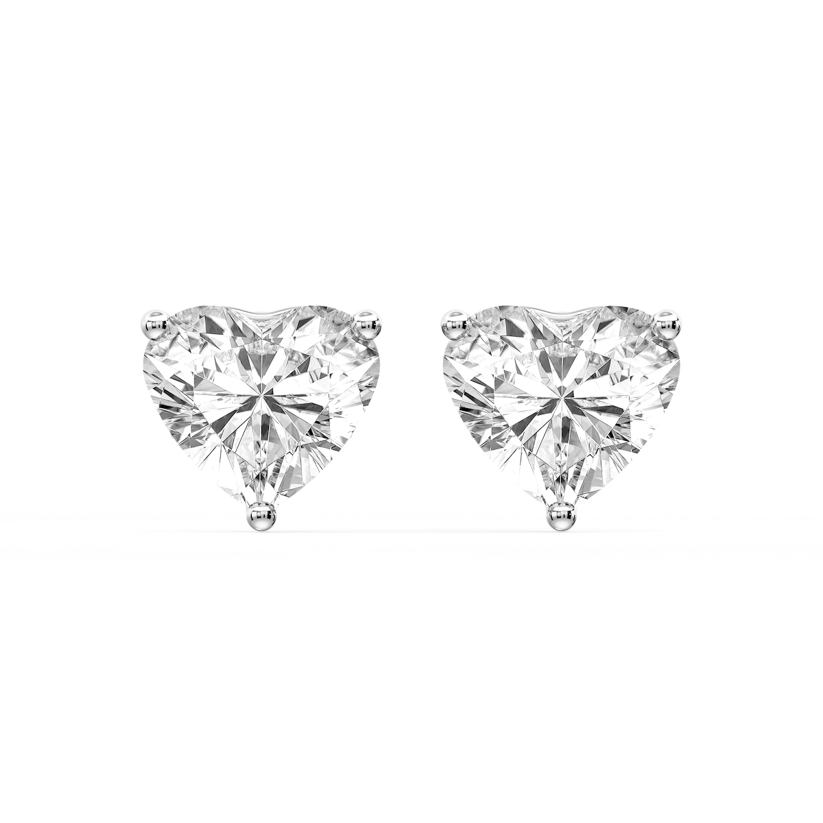 Heart Certified Lab Grown Diamond Three Prong Guardian Back Stud Earrings
