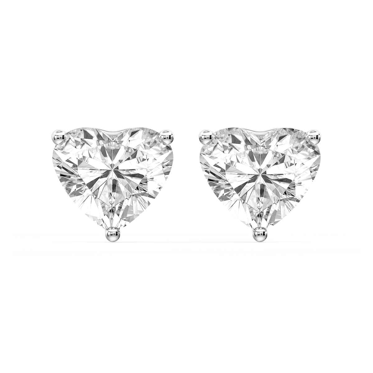 Heart Certified Lab Grown Diamond Three Prong Guardian Back Stud Earrings