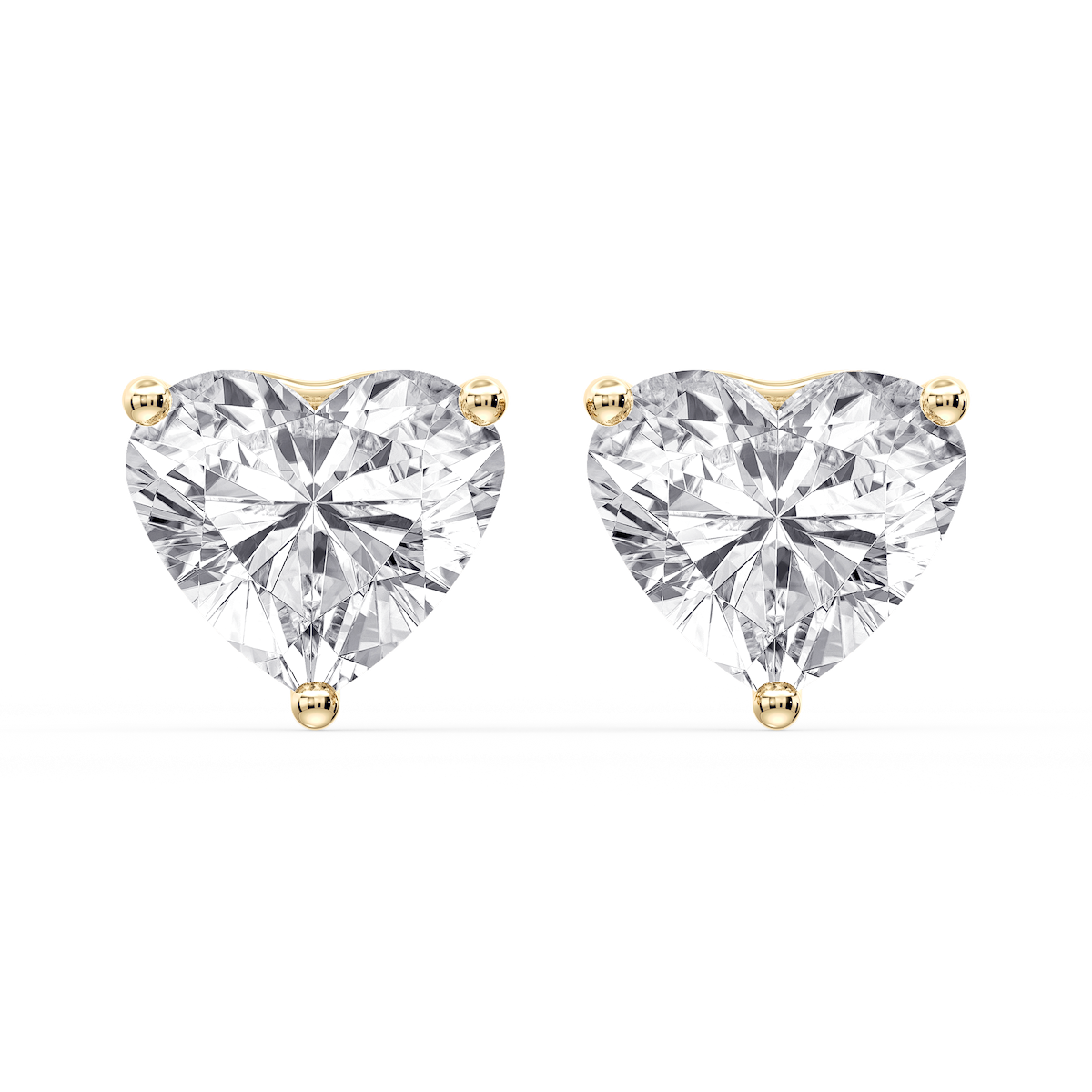 Heart Certified Lab Grown Diamond Three Prong Guardian Back Stud Earrings