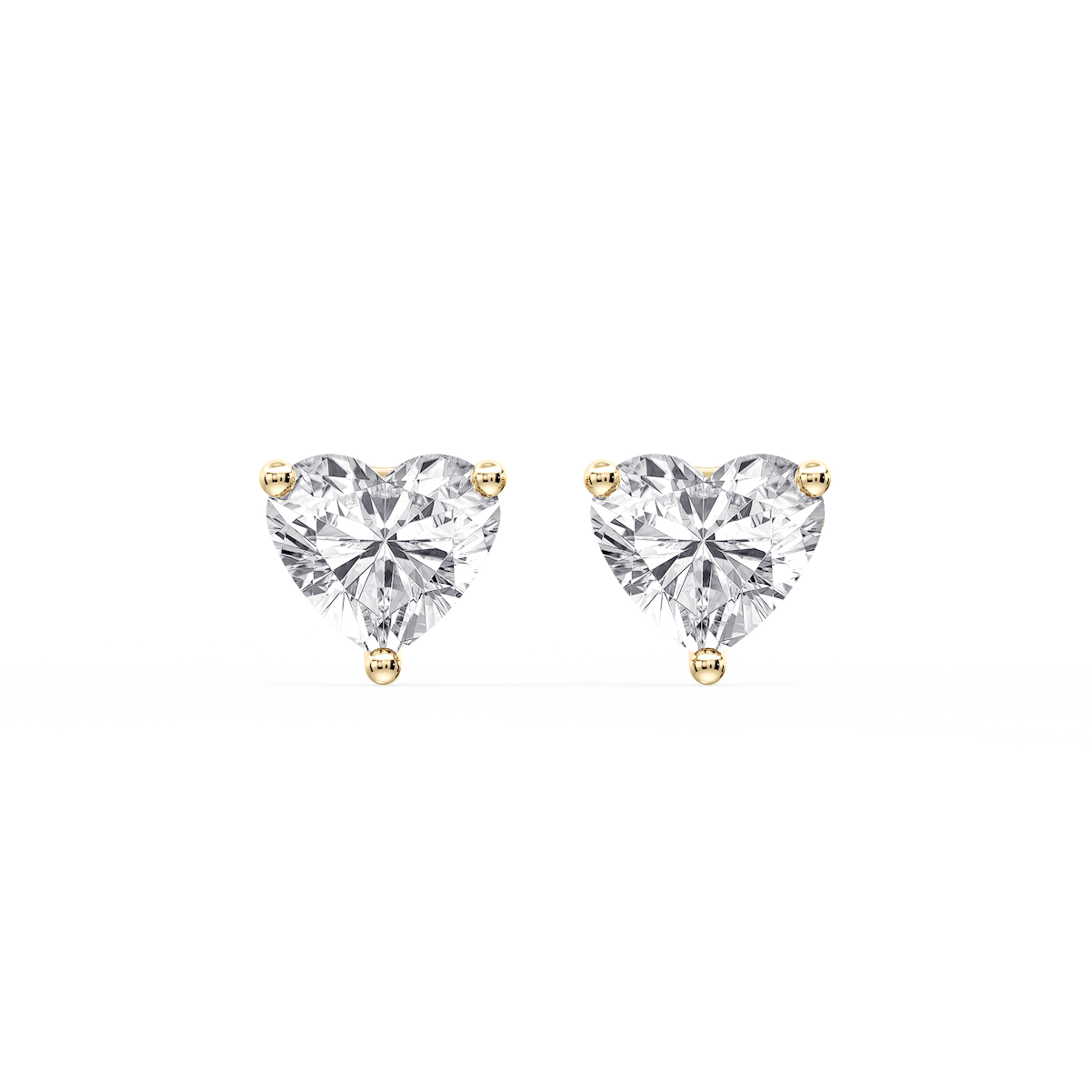 Heart Certified Lab Grown Diamond Three Prong Guardian Back Stud Earrings