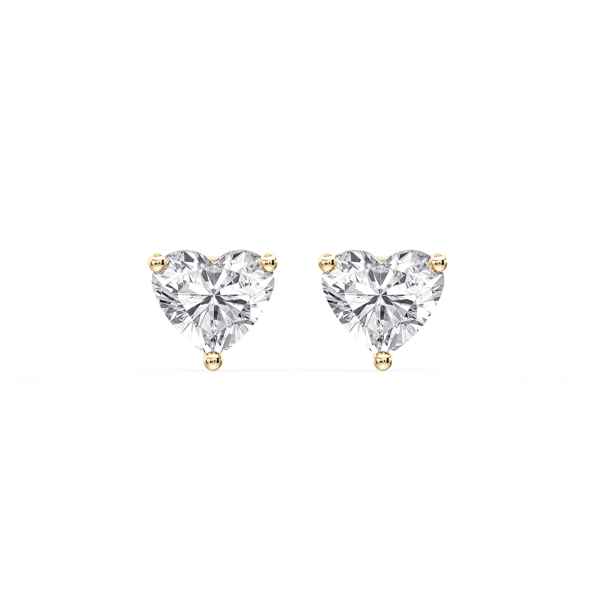 Heart Certified Lab Grown Diamond Three Prong Guardian Back Stud Earrings