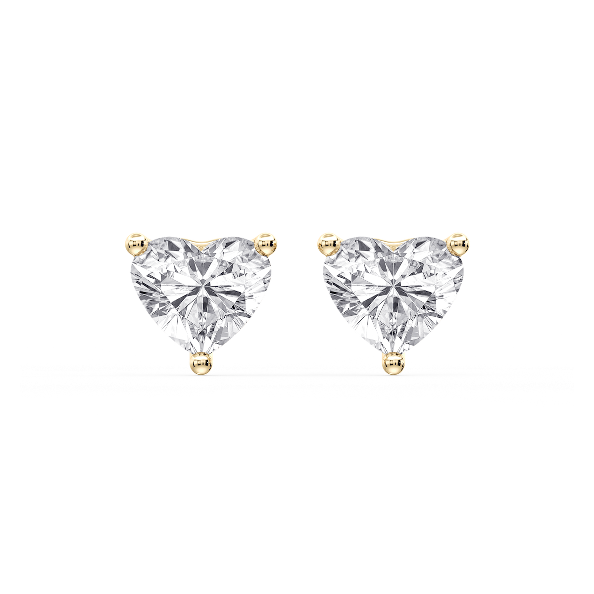 Heart Certified Lab Grown Diamond Three Prong Guardian Back Stud Earrings