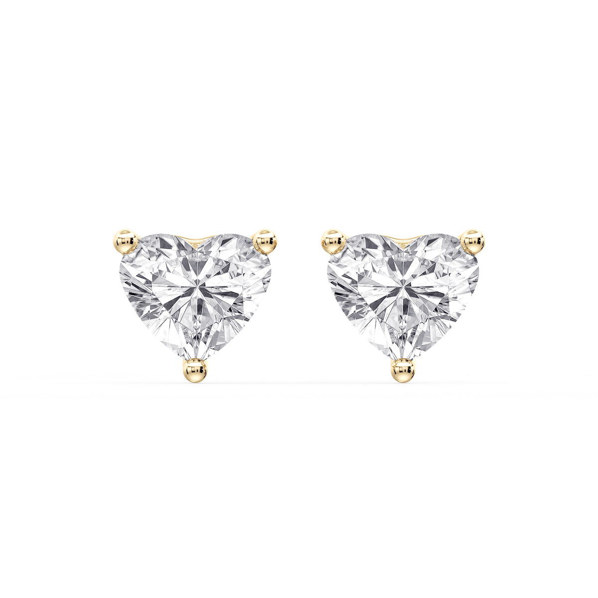 Heart Certified Lab Grown Diamond Three Prong Guardian Back Stud Earrings