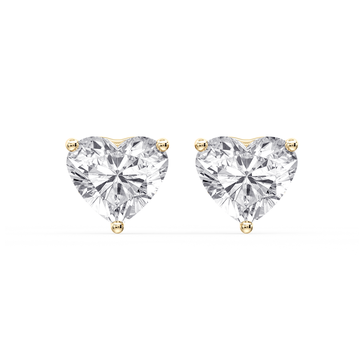Heart Certified Lab Grown Diamond Three Prong Guardian Back Stud Earrings