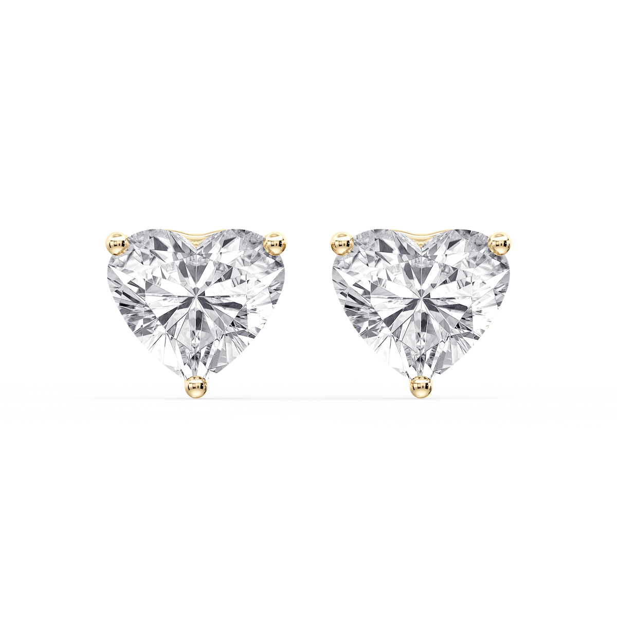 Heart Certified Lab Grown Diamond Three Prong Guardian Back Stud Earrings