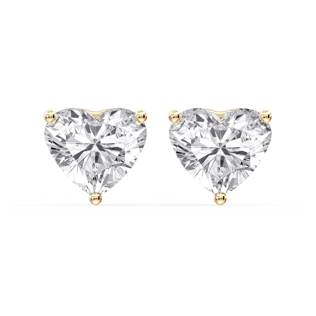 Heart Certified Lab Grown Diamond Three Prong Guardian Back Stud Earrings