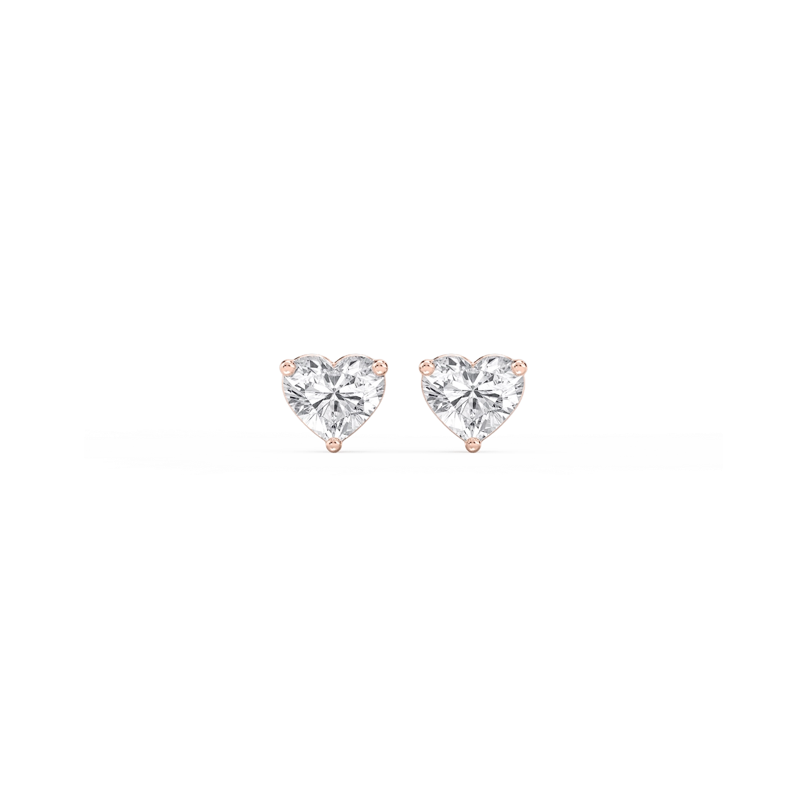 Heart Lab Grown Diamond Classic Three Prong Martini Stud Earrings