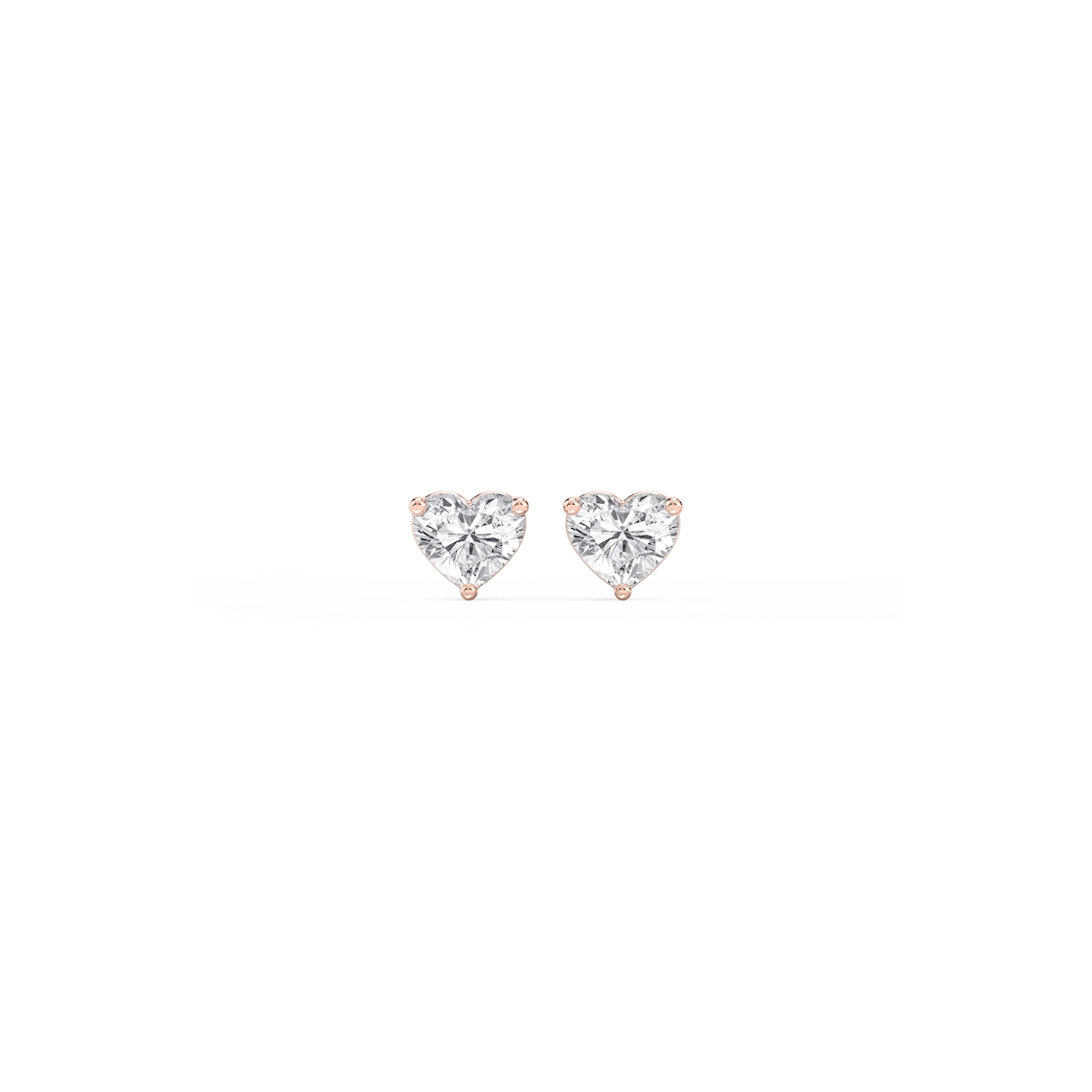 Heart Lab Grown Diamond Classic Three Prong Martini Stud Earrings