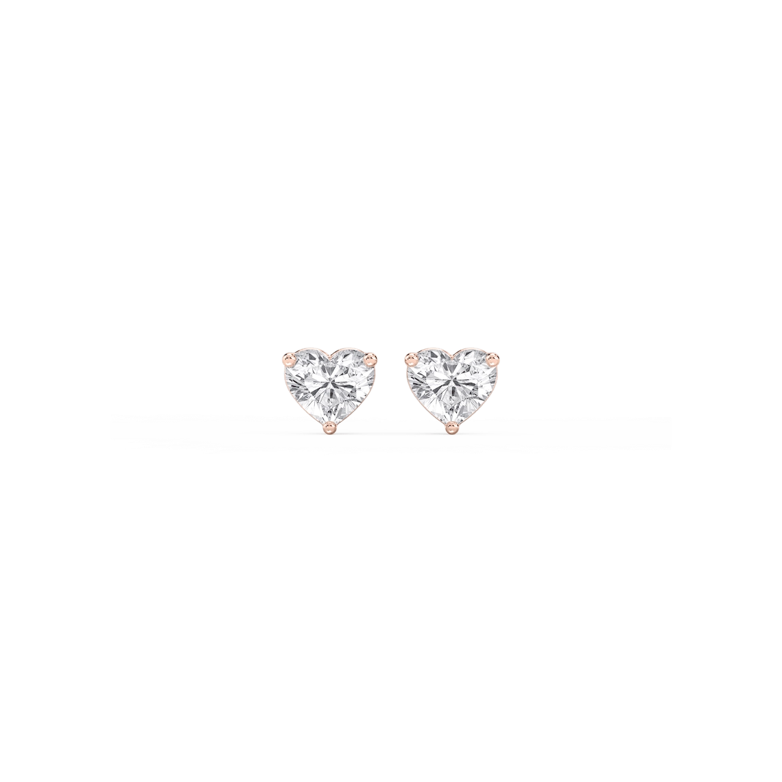 Heart Lab Grown Diamond Classic Three Prong Martini Stud Earrings
