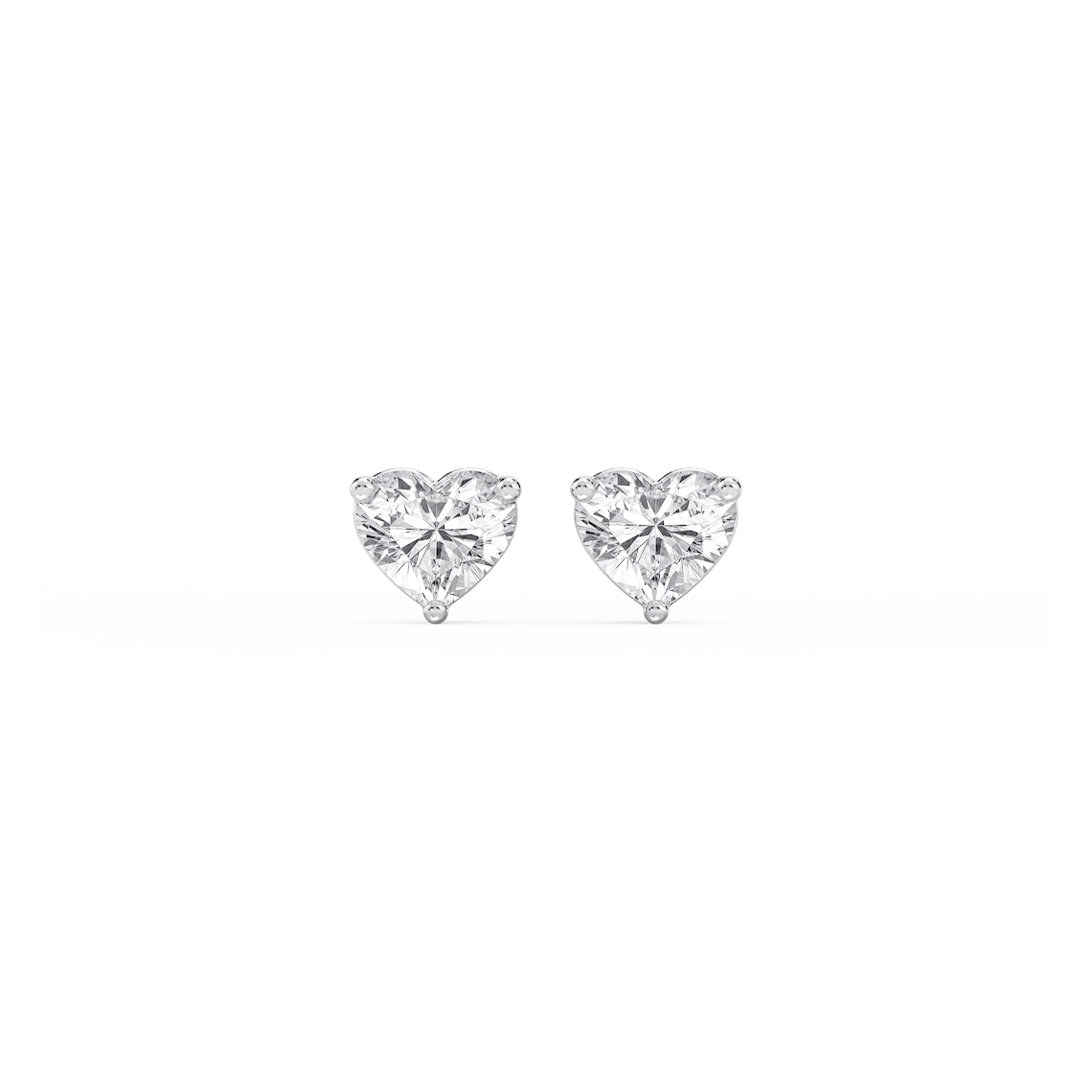 Heart Lab Grown Diamond Classic Three Prong Martini Stud Earrings
