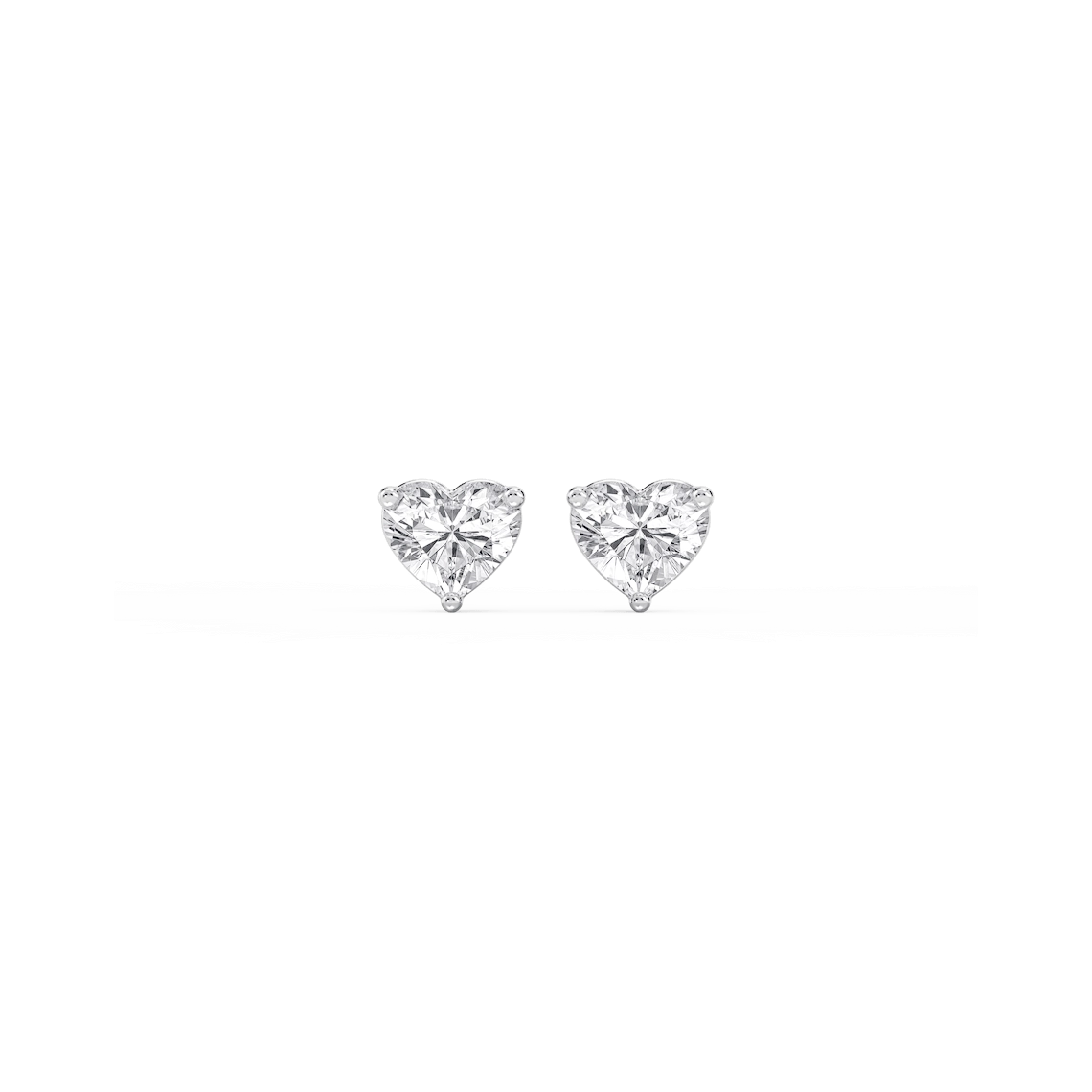 Heart Lab Grown Diamond Classic Three Prong Martini Stud Earrings