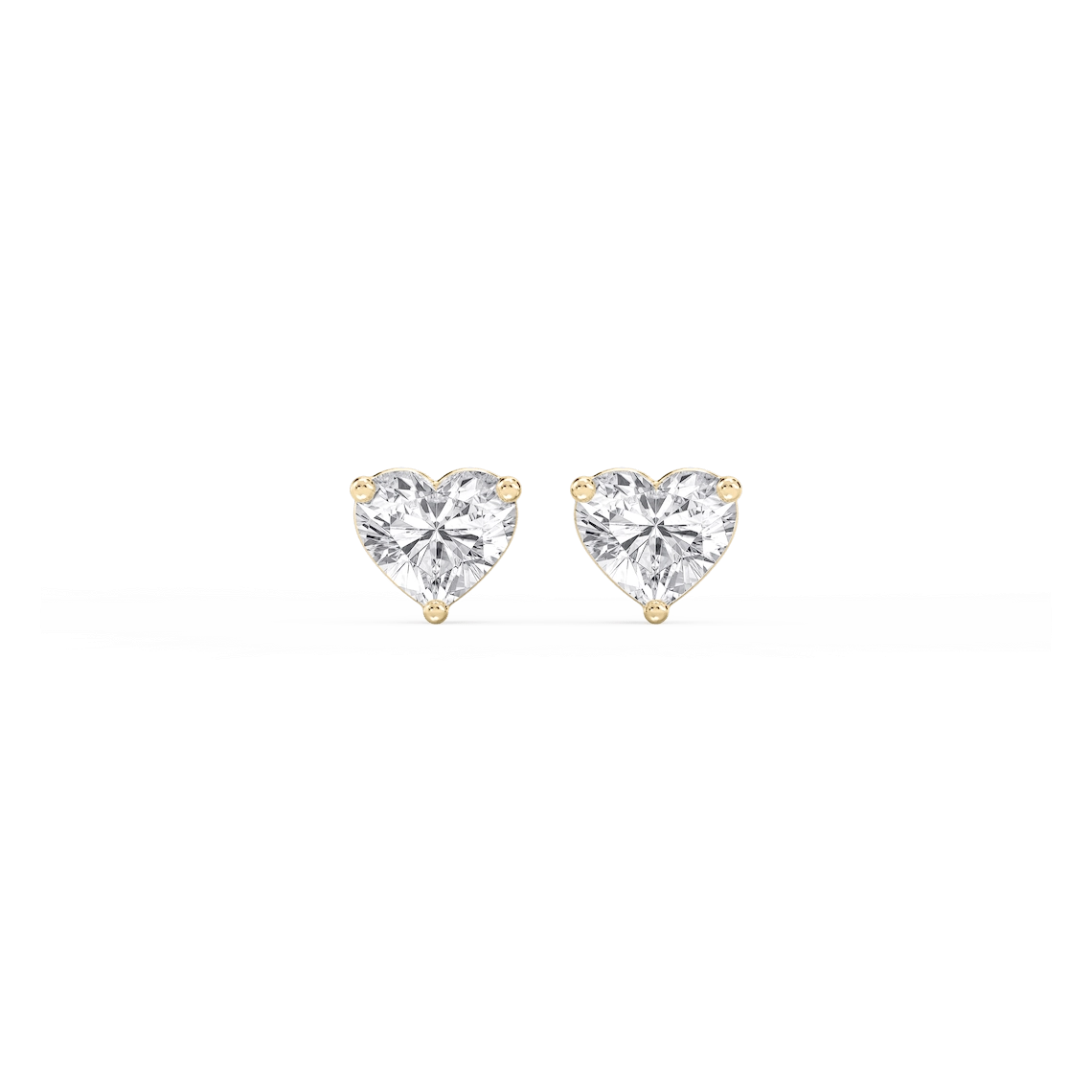 Heart Lab Grown Diamond Classic Three Prong Martini Stud Earrings