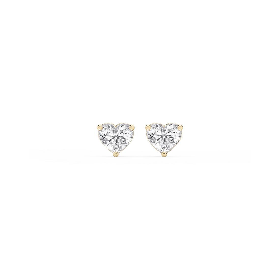 Heart Lab Grown Diamond Classic Three Prong Martini Stud Earrings
