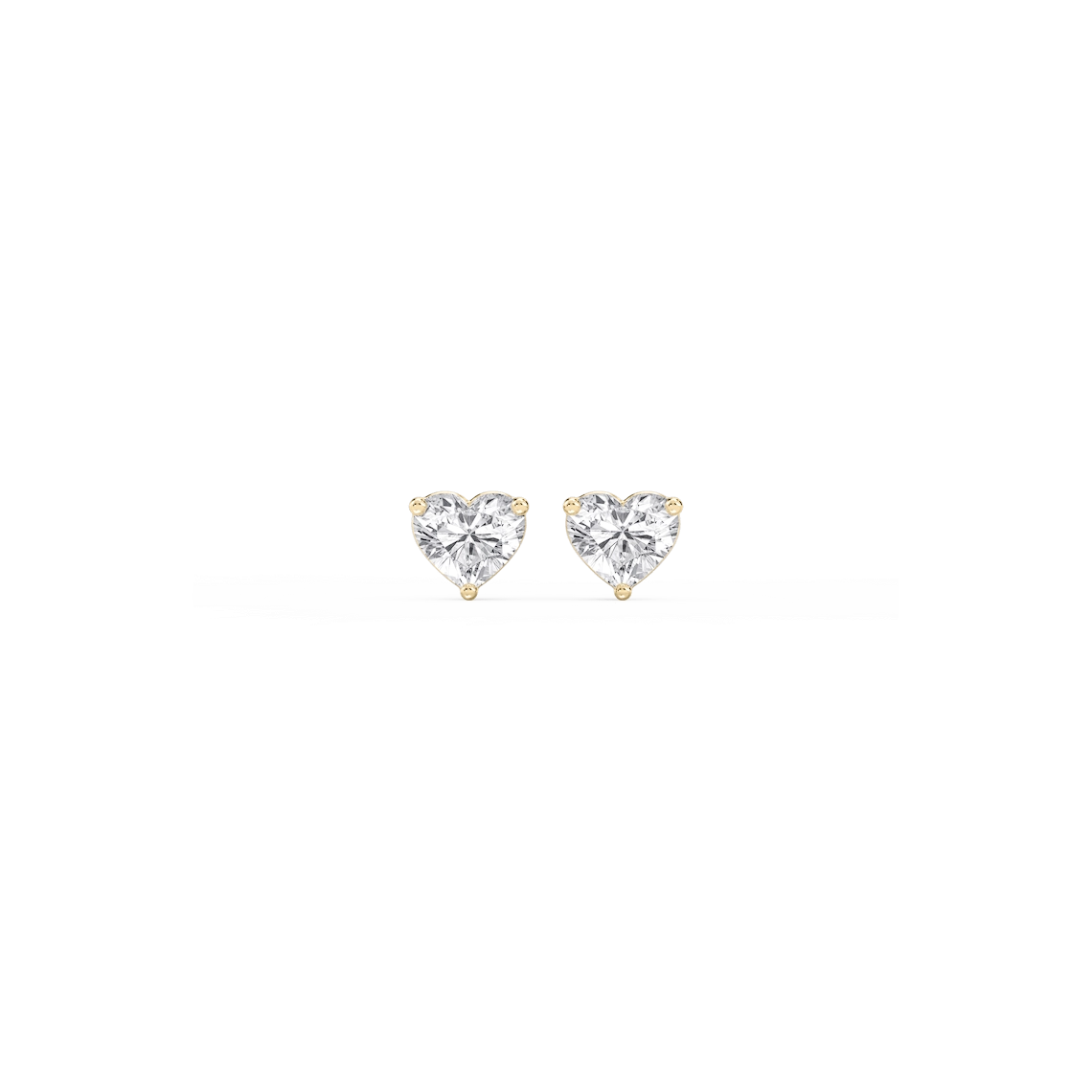 Heart Lab Grown Diamond Classic Three Prong Martini Stud Earrings
