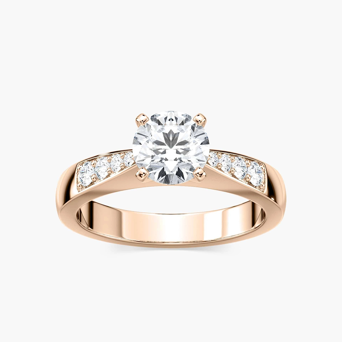 Helen Lab Grown Diamond Pinched Channel Side Stone Engagement Ring