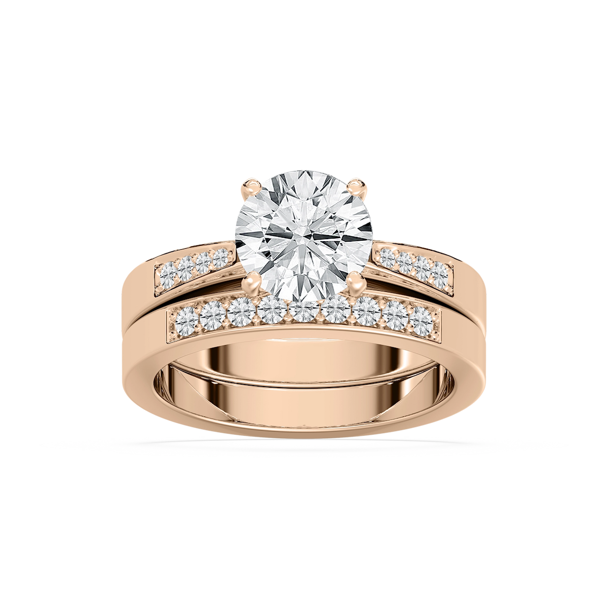 Helen Lab Grown Diamond Tapered Channel Wedding Set