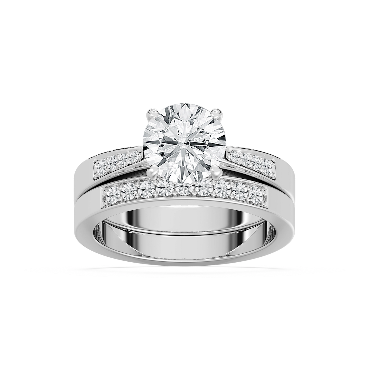 Helen Lab Grown Diamond Tapered Channel Wedding Set