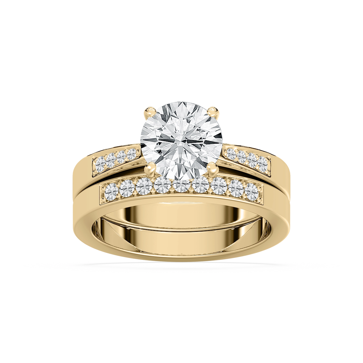 Helen Lab Grown Diamond Tapered Channel Wedding Set