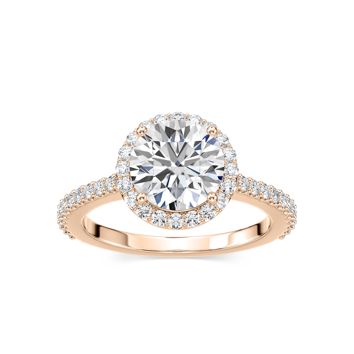 Zoey Lab Grown Diamond Cathedral Halo Engagement Ring