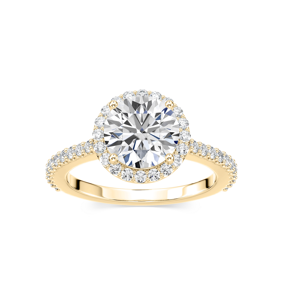 Zoey Lab Grown Diamond Cathedral Halo Engagement Ring