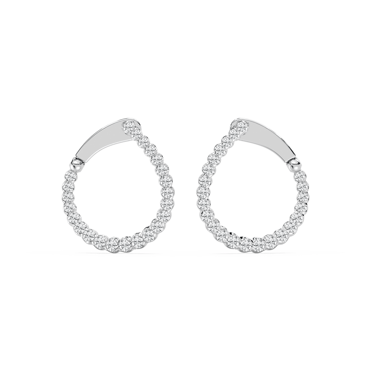 Round Lab Grown Diamond Hinged Back Huggie Hoop Earrings