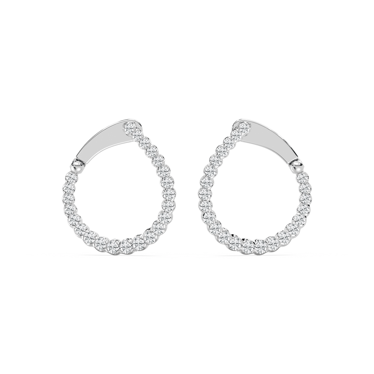 Round Lab Grown Diamond Hinged Back Huggie Hoop Earrings