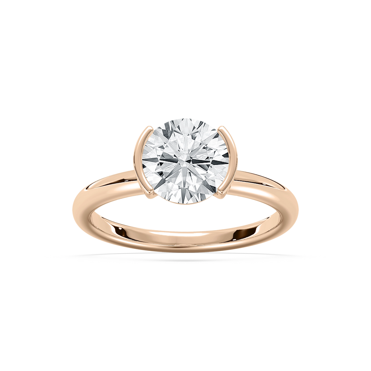 Honor 2 ³⁄₄ ctw Round Lab Grown Diamond Semi Bezel Solitaire Engagement Ring