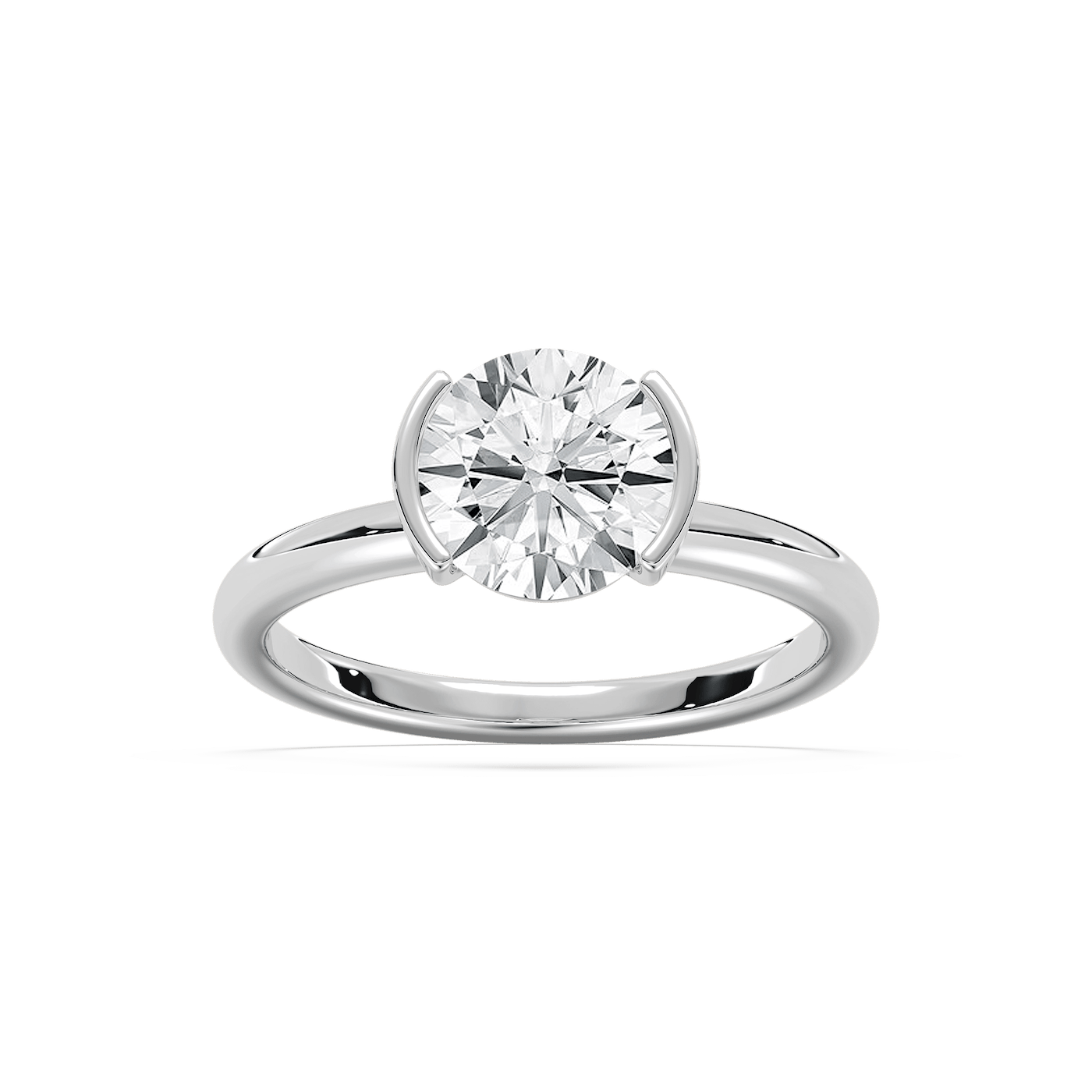 Honor 2 ³⁄₄ ctw Round Lab Grown Diamond Semi Bezel Solitaire Engagement Ring
