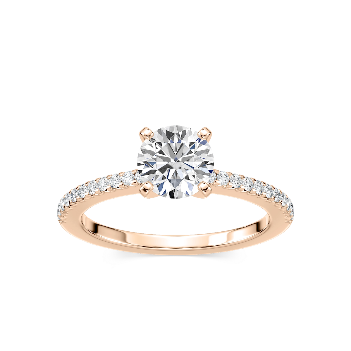Hope Lab Grown Diamond Shared Prong Side Stone Engagement Ring