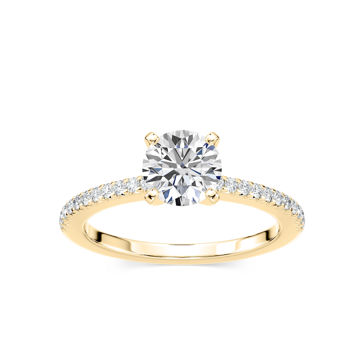 Hope Lab Grown Diamond Shared Prong Side Stone Engagement Ring