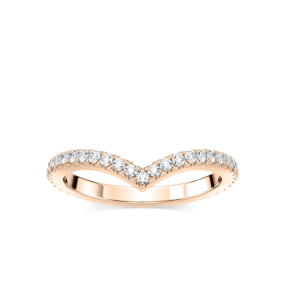 Maxine 2/5 ctw Round Lab Grown Diamond Three Quarter Chevron Eternity Band