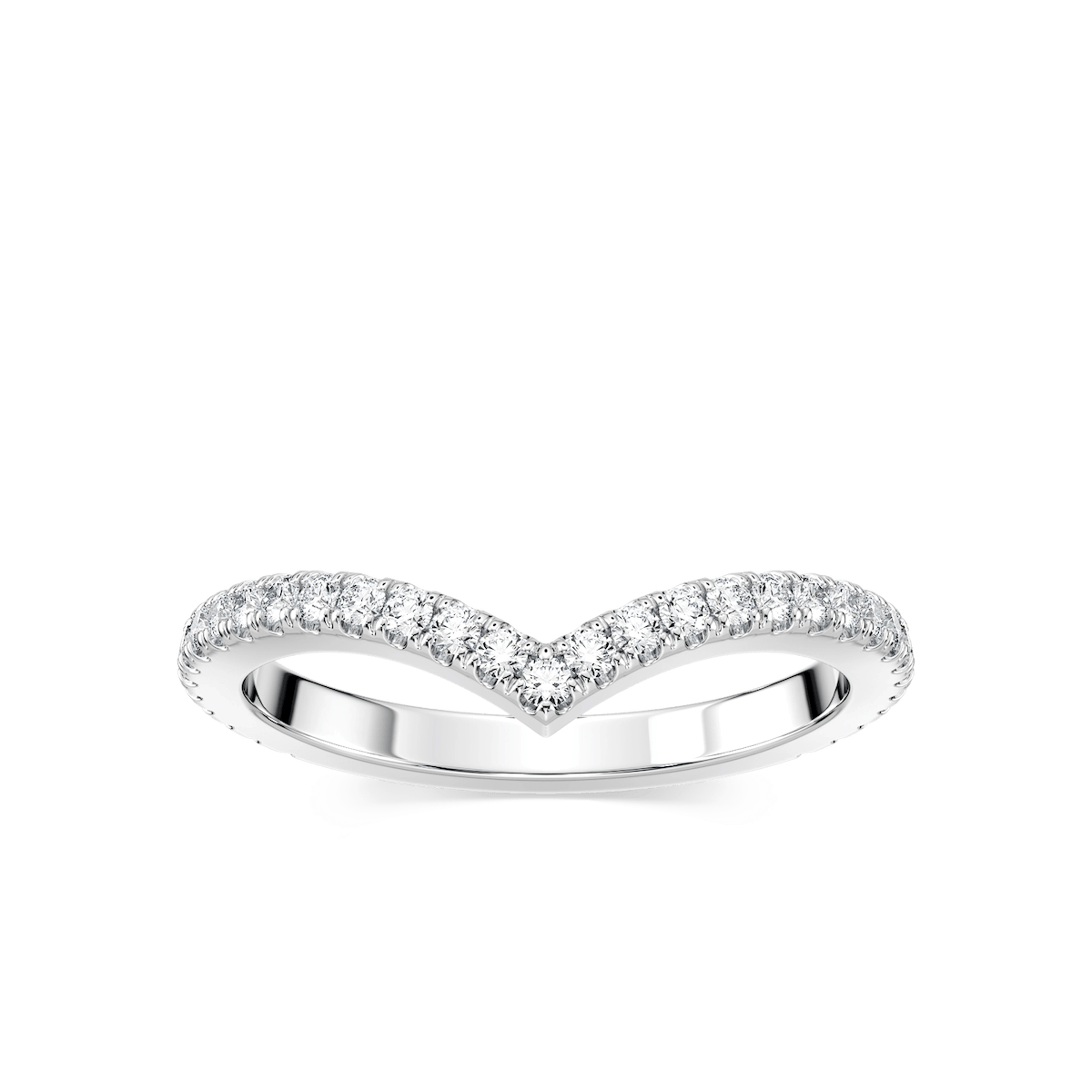 Maxine 2/5 ctw Round Lab Grown Diamond Three Quarter Chevron Eternity Band