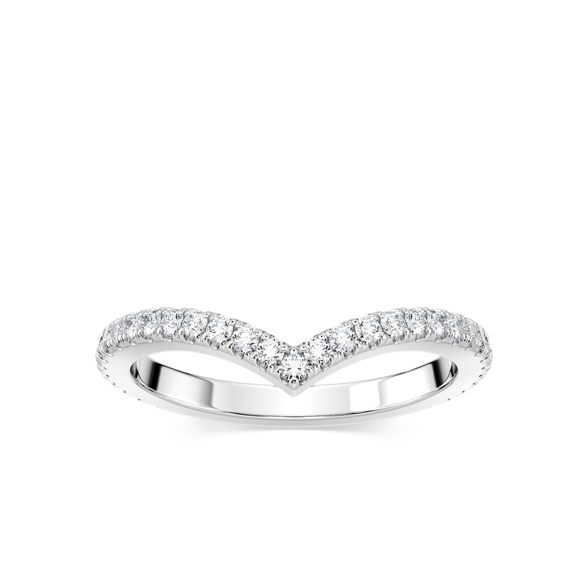 Maxine 2/5 ctw Round Lab Grown Diamond Three Quarter Chevron Eternity Band
