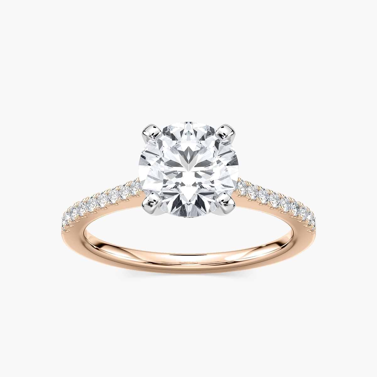 Eliana Lab Grown Diamond Idyllic Pave Side Stone Engagement Ring