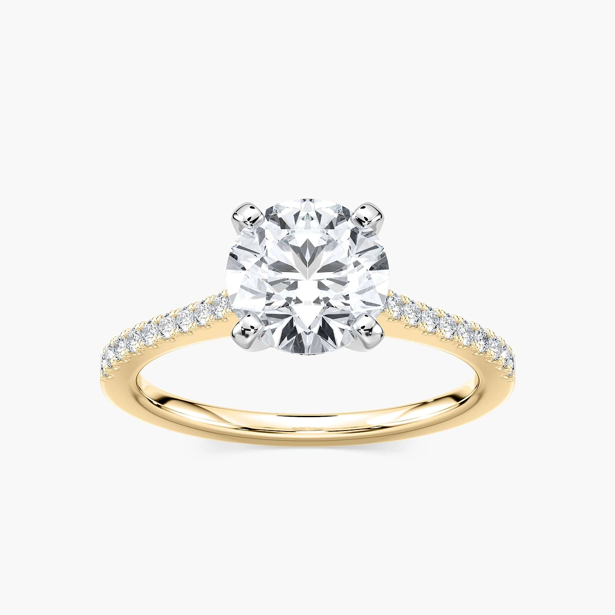 Eliana Lab Grown Diamond Idyllic Pave Side Stone Engagement Ring