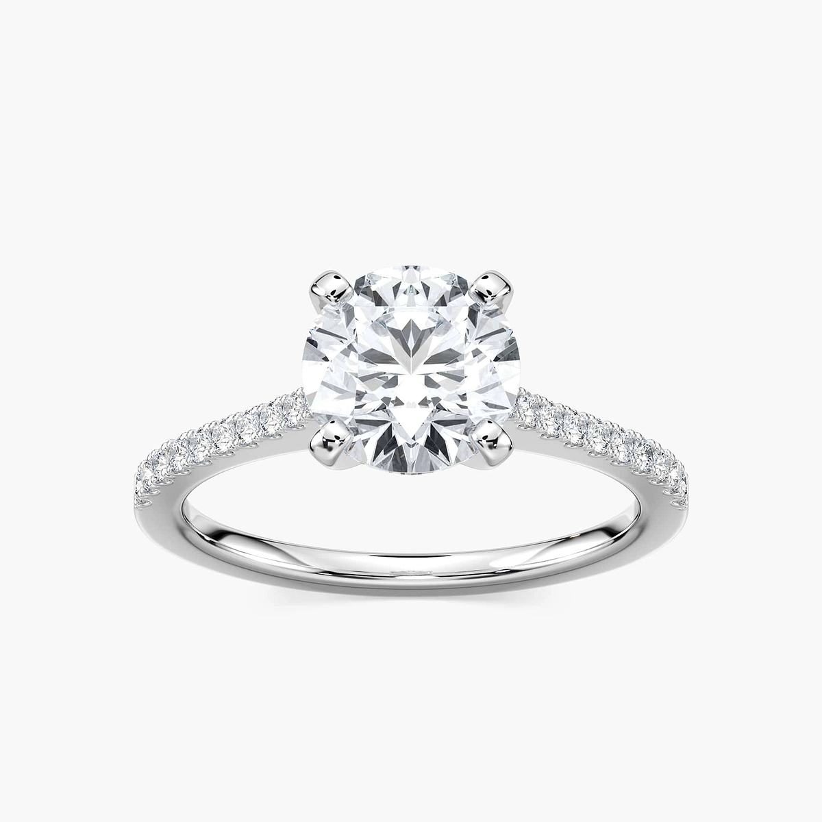 Eliana Lab Grown Diamond Idyllic Pave Side Stone Engagement Ring